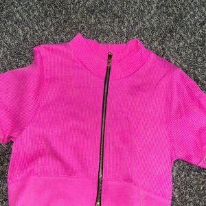 Vibrant Pink Zip-Up Top
